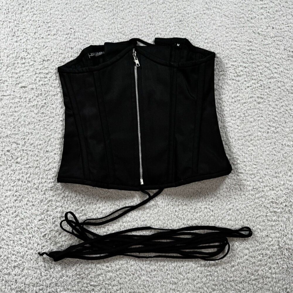 Daisy corsets womens Top Drawer Black Cotton Steel Boned Underbust Corset Medium